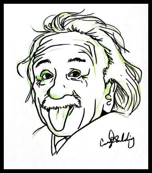 Альберт Эйнштейн рисунок мультяшный