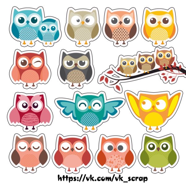 Наклейки "Совушки"