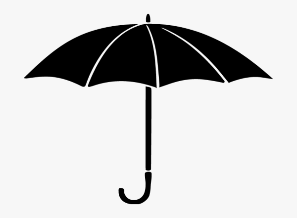 Зонтик черно белый