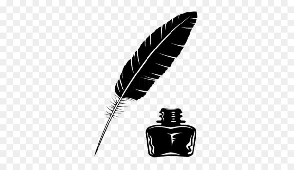 Перо и баночка с чернилами