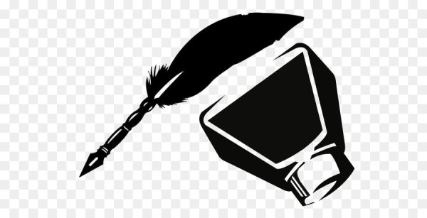 Перо и чернильница вектор