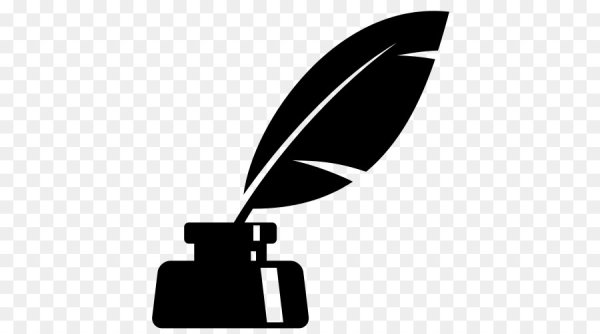 Перо и чернильница контур