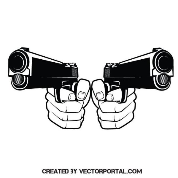 Рука с пистолетом вектор