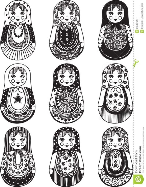 Стилизованная Матрешка рисунок