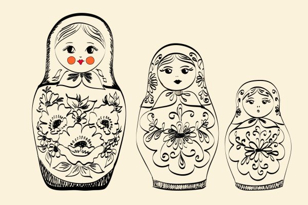 Матрешка черно белая