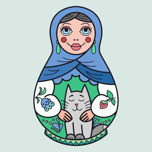 Современная Матрешка вектор