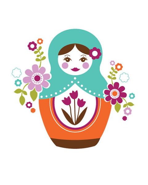 Матрешка шаблон для широкоформатной печати