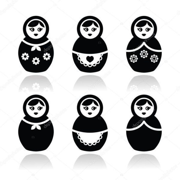 Матрешка вектор иконка