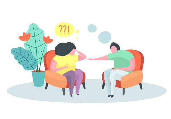 Флэт иллюстрация психолог