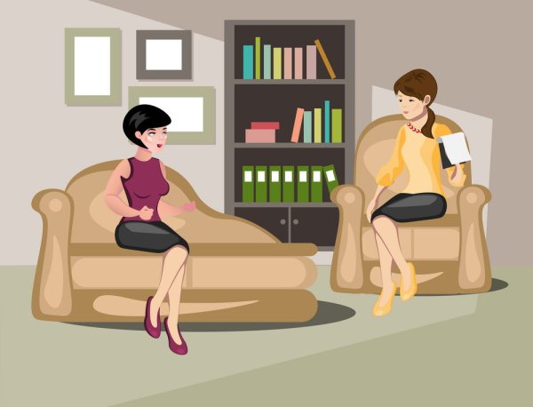 На приеме у психолога иллюстрации