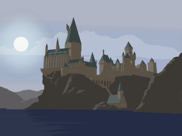 Гарри Поттер Хогвартс силуэт