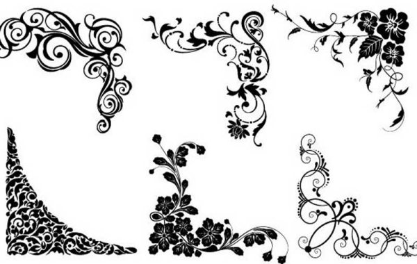 Растительный орнамент угловой