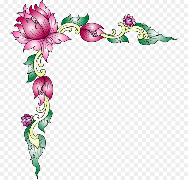 Угловой узор из цветов