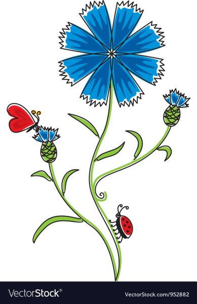 Васильки мультяшные