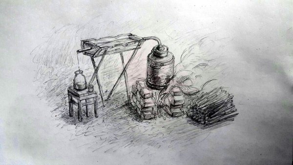 Самогонный аппарат гравюра