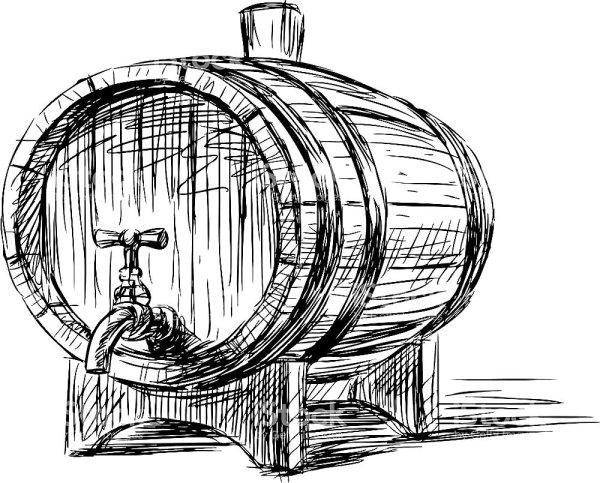 Дубовая бочка набросок