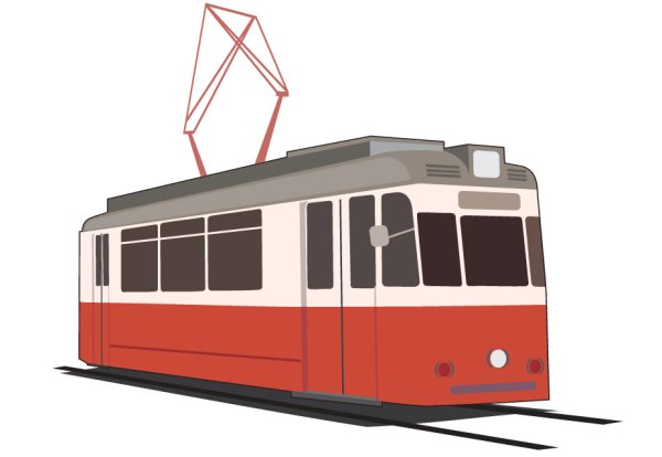 Старый трамвай вектор