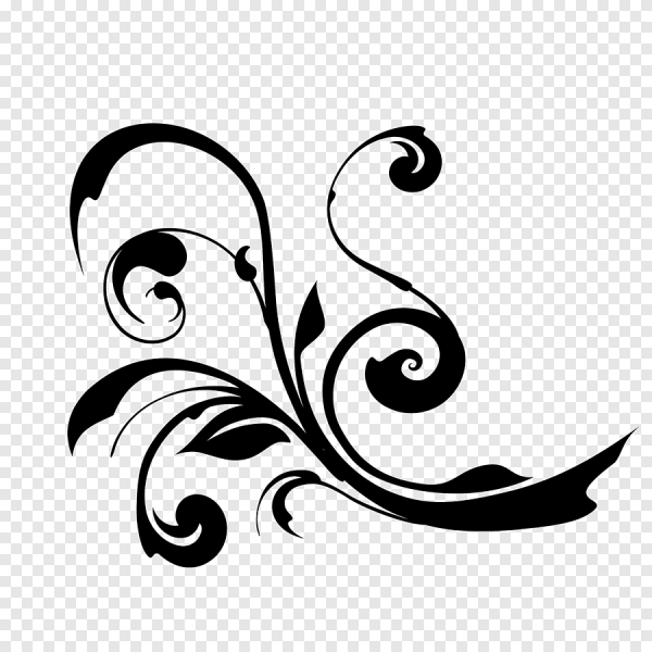 Завитушки черно белые