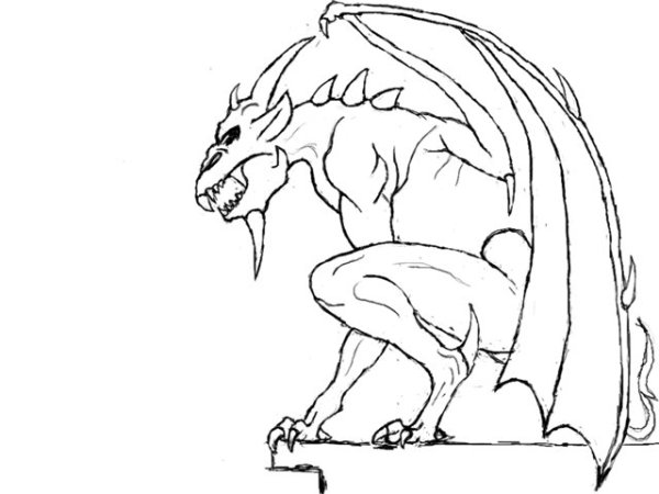 Горгулья нарисовать