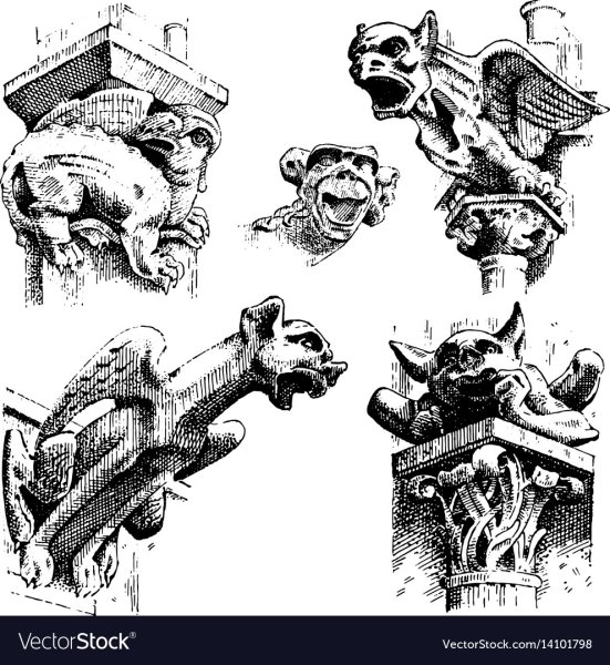 Нотр дам де пари Горгулья гравюра