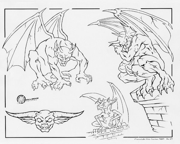 Горгулья тату эскизы