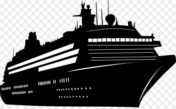 Силуэт современного корабля