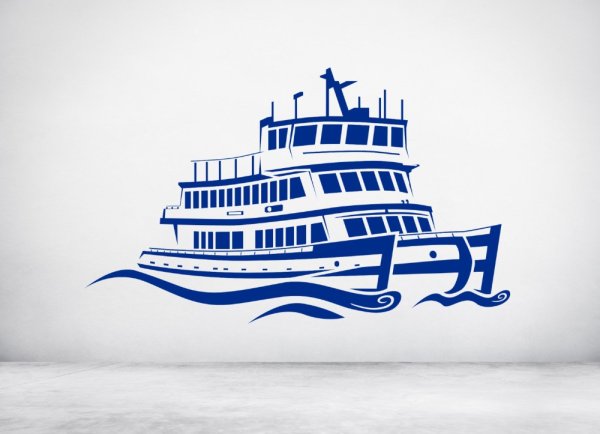 Теплоход вектор силуэт