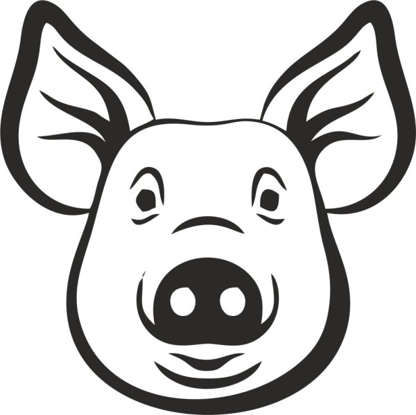 Свинья трафарет