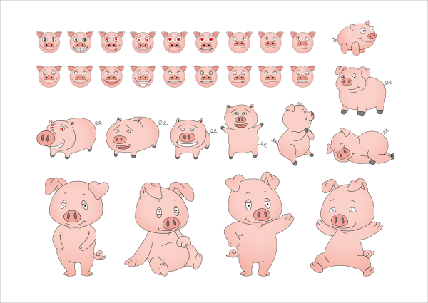 Свинья Векторная Графика