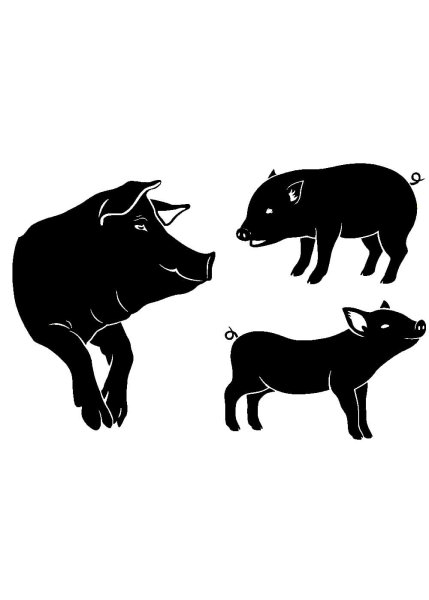 Свинья силуэт вектор