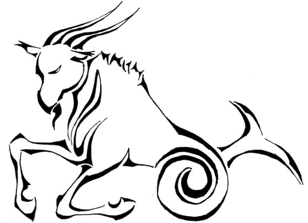 Тату трайбл знак зодиака Козерог