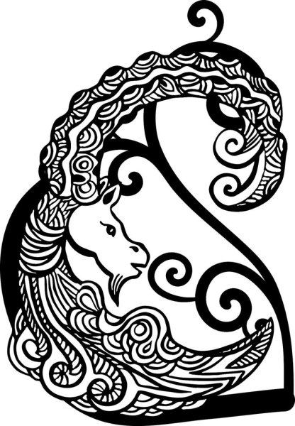 Козерог черно белый