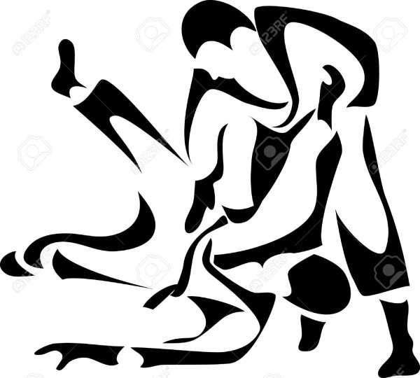 Борьба дзюдо вектор