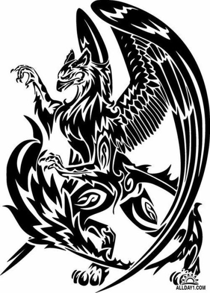 Тату Грифон в кельтах
