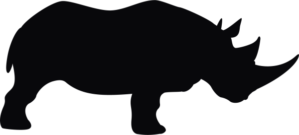 Силуэты животных носорог