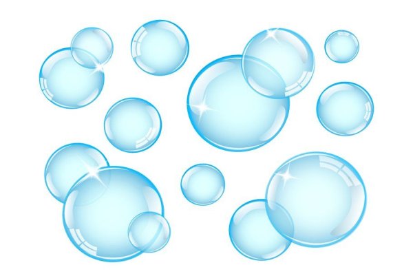 Мыльные пузыри на белом