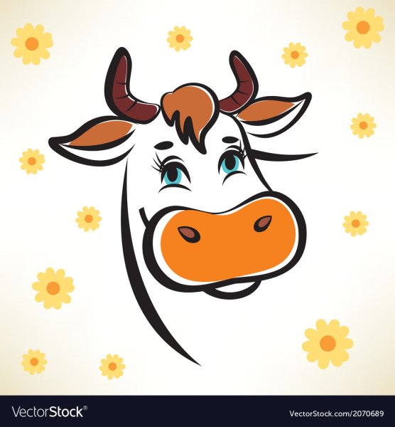 Лицо мультяшной коровы