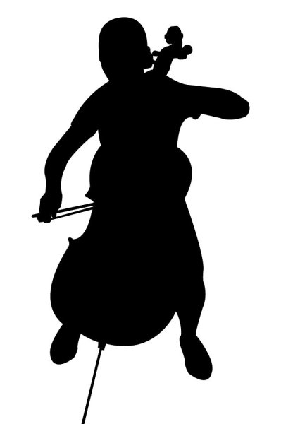 Виолончелист силуэт