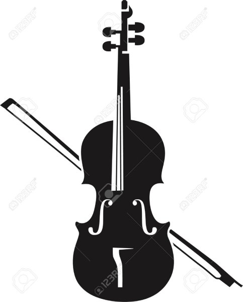 Скрипка вектор силуэт