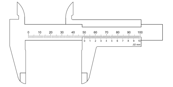 Штангенциркуль раскрытый