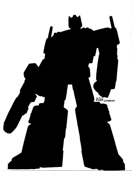 Робот трансформер силуэт