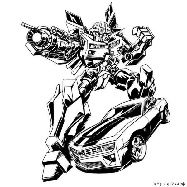 Трансформеры раскраска Бамблби Жук
