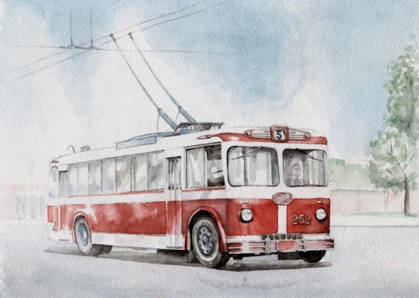 Зарисовка троллейбуса