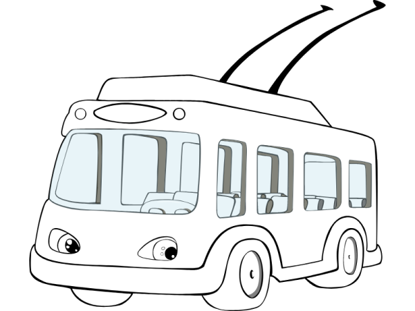 Троллейбус раскраска для детей