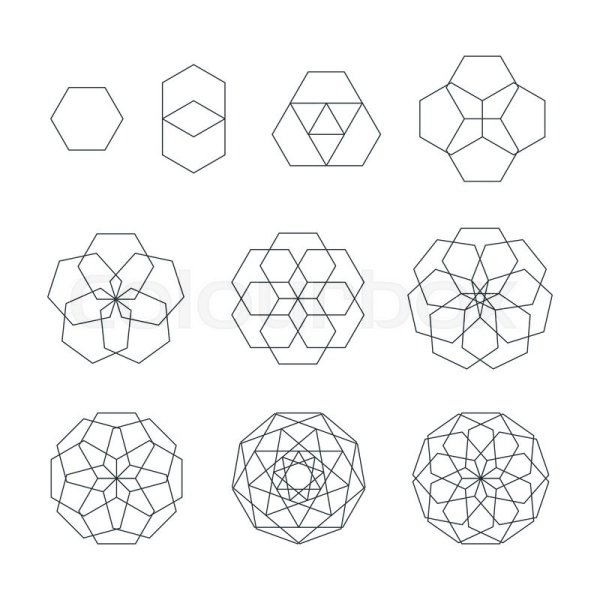 Эффект шестигранной разных размеров скетч