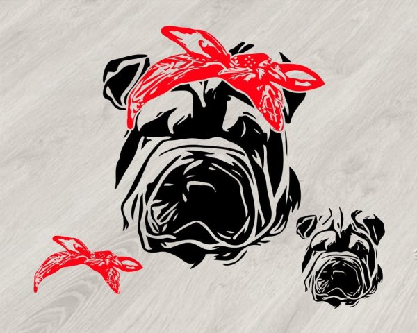 Шарпей трафарет