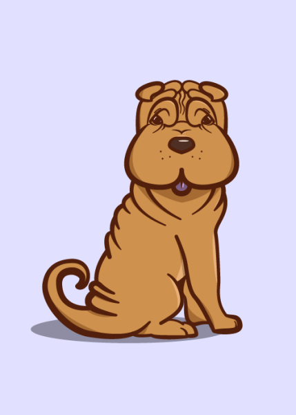 Нарисовать шарпея