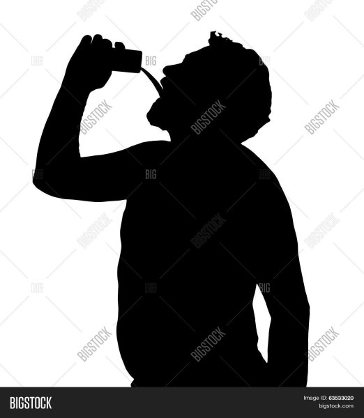 Силуэт пьющего мужчины