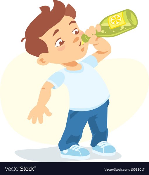 Мальчик пьет лимонад