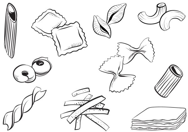 Раскраска макароны